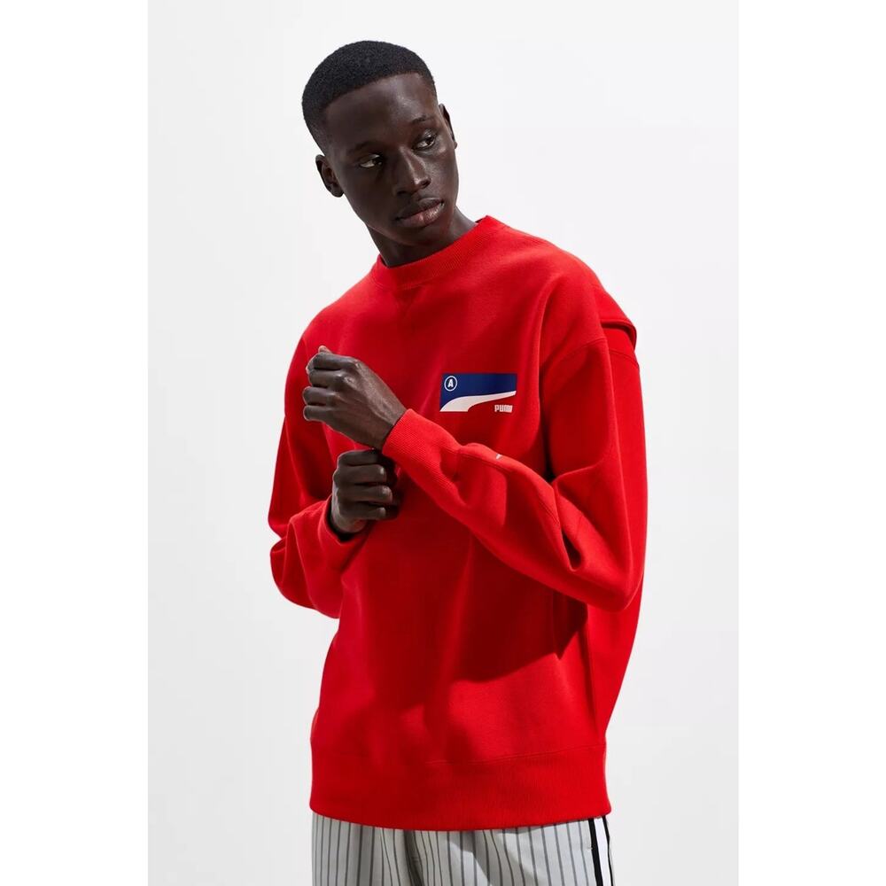 Puma Puma X Ader Error Crew Mens Red Long Sleeve … - image 1